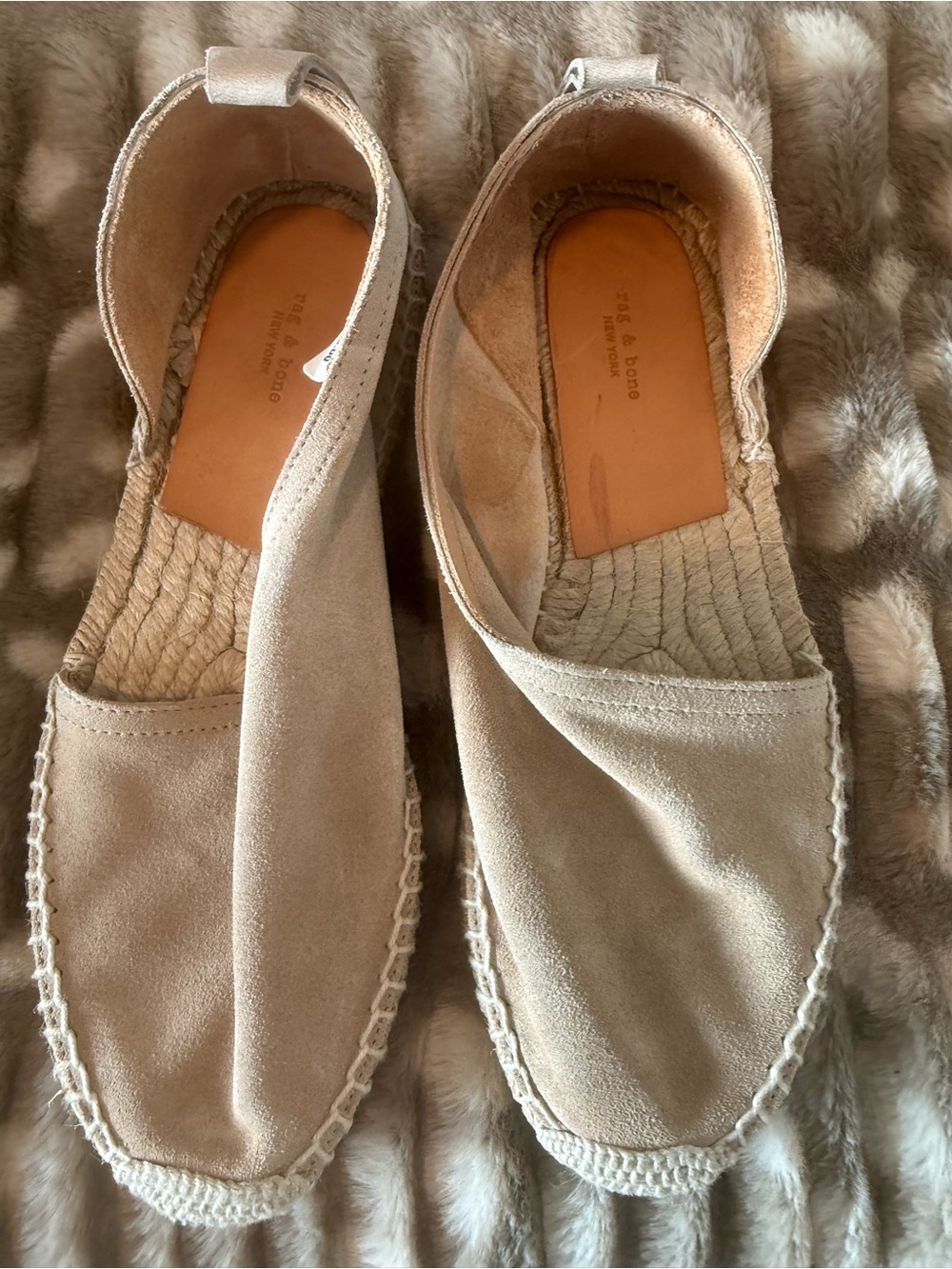 rag & bone Beige Suede Espadrille Slip-Ons
